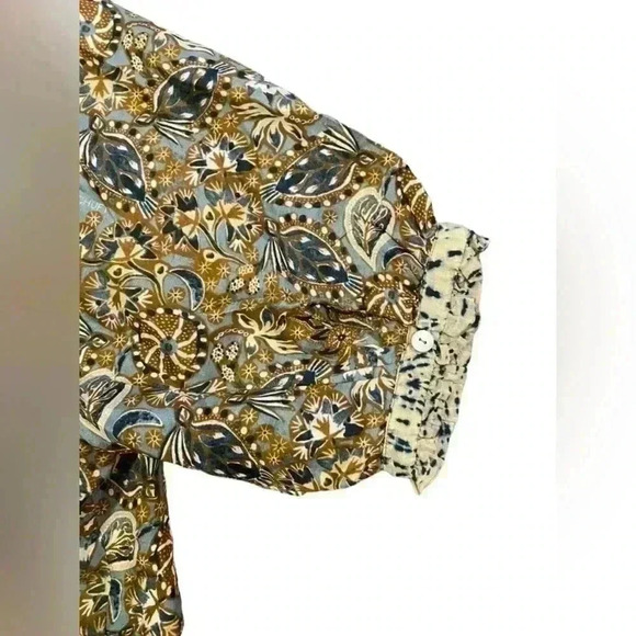 CHUFY KISSA SILK BLOUSE in Swia Brown Size Small - Picture 11 of 14